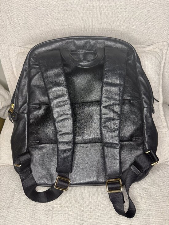 **Tumi Voyageur Halle Black Leather Backpack** main image 4